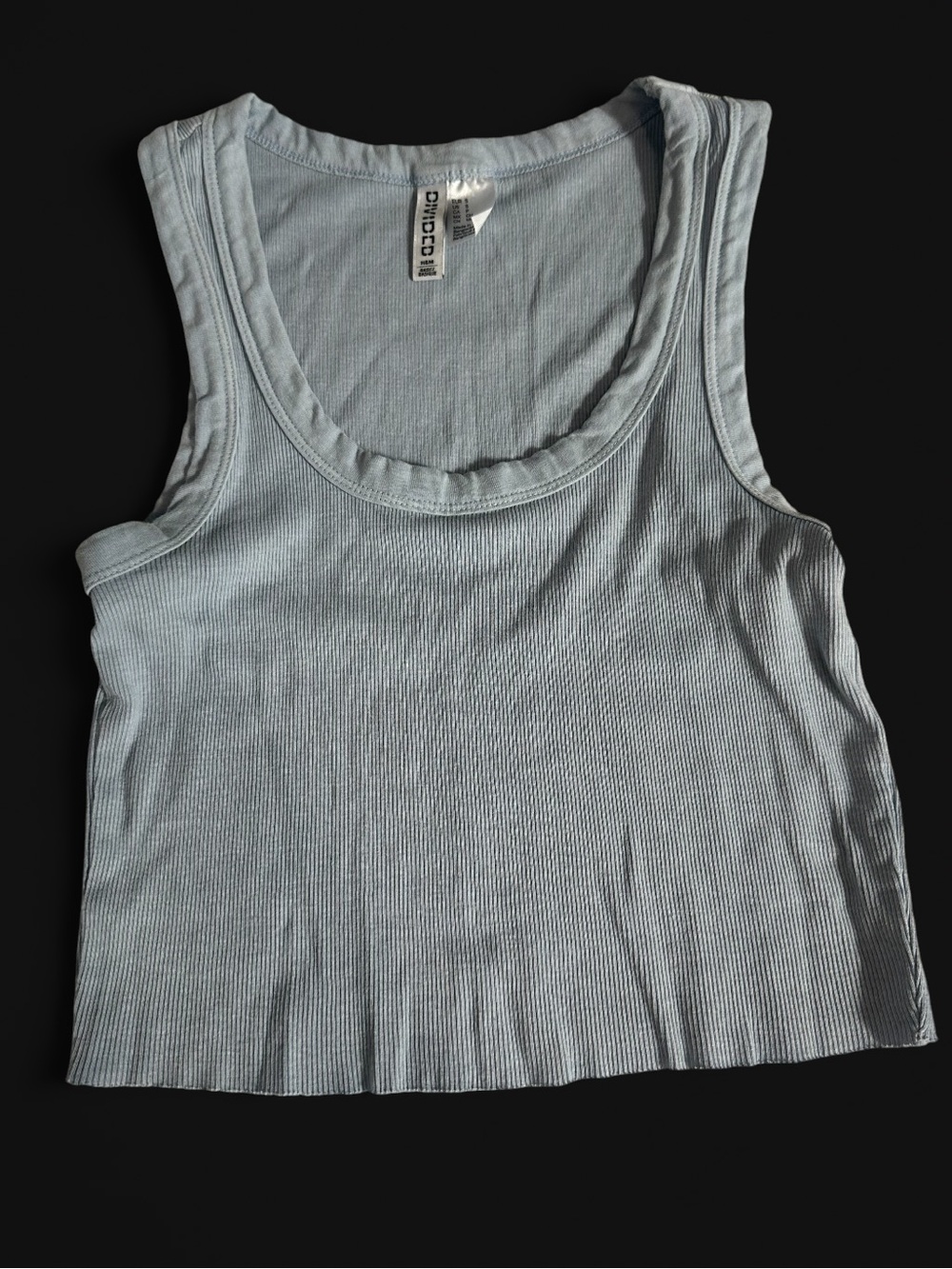 H&M Light Blue Ribbed Crop Tank Top